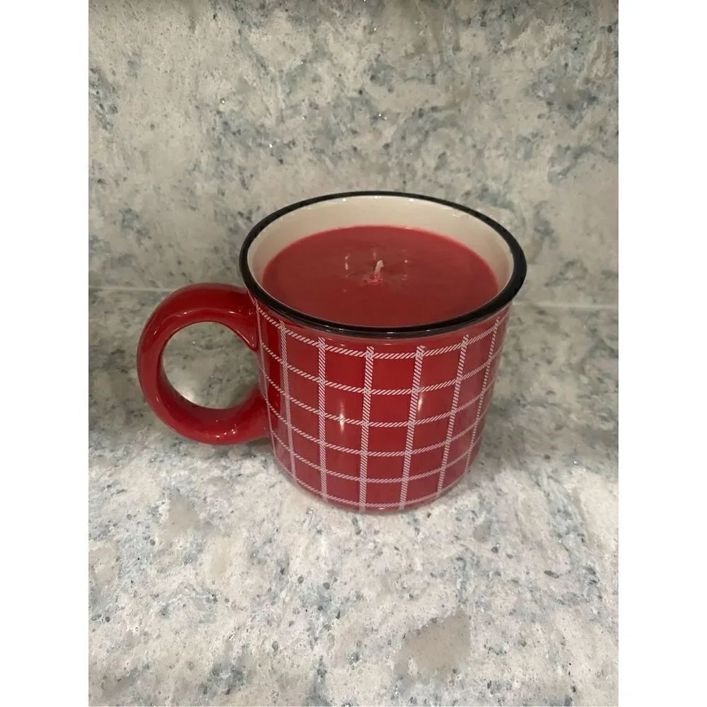 Cran-Apple Red Plaid Hallmark Mug Candle